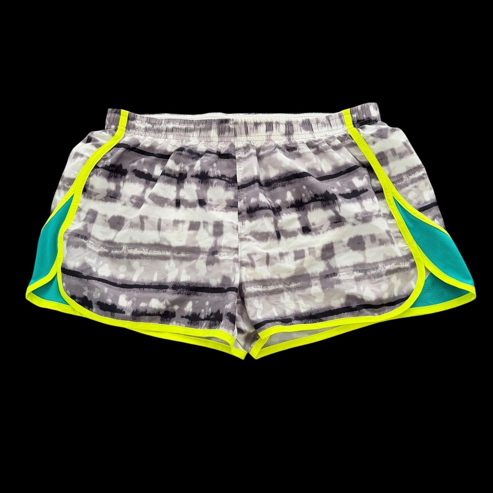 NWT Under Armour‎ Heatgear Womens Large Running Shorts Tie Dye Semi Fitted New L